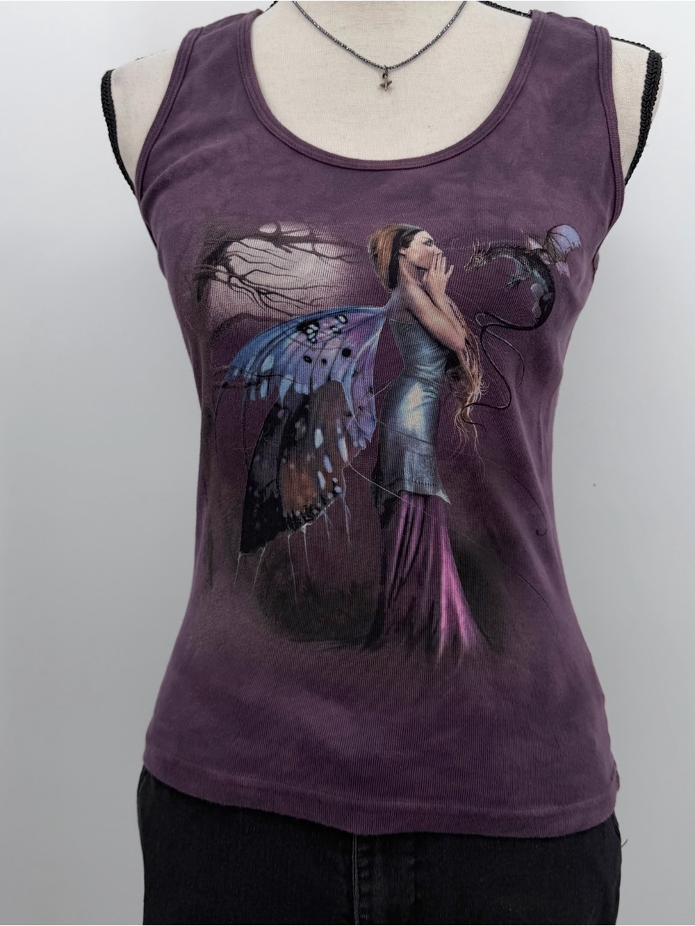 Vintage y2k the mountain purple tie dye fairy graphic top women’s medium